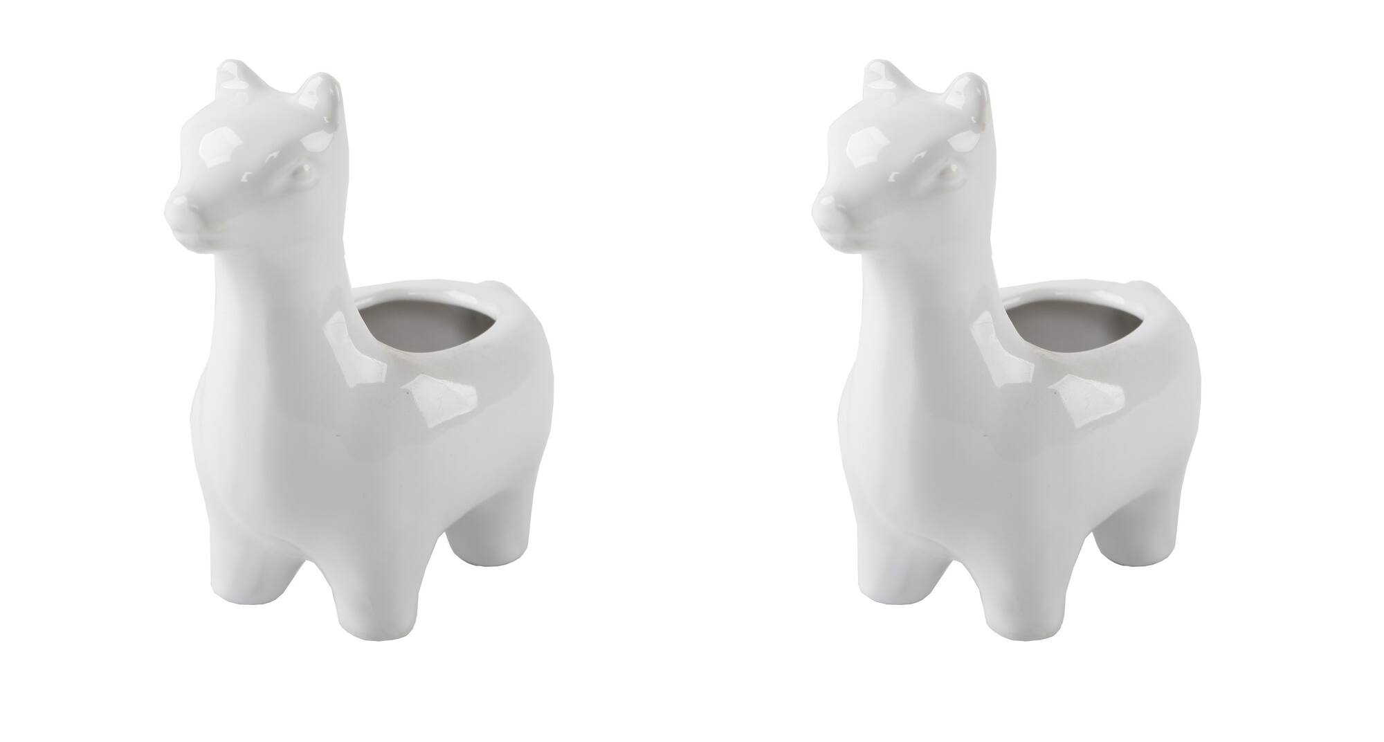Flora Bunda 5" White Empty Ceramic Llama Set